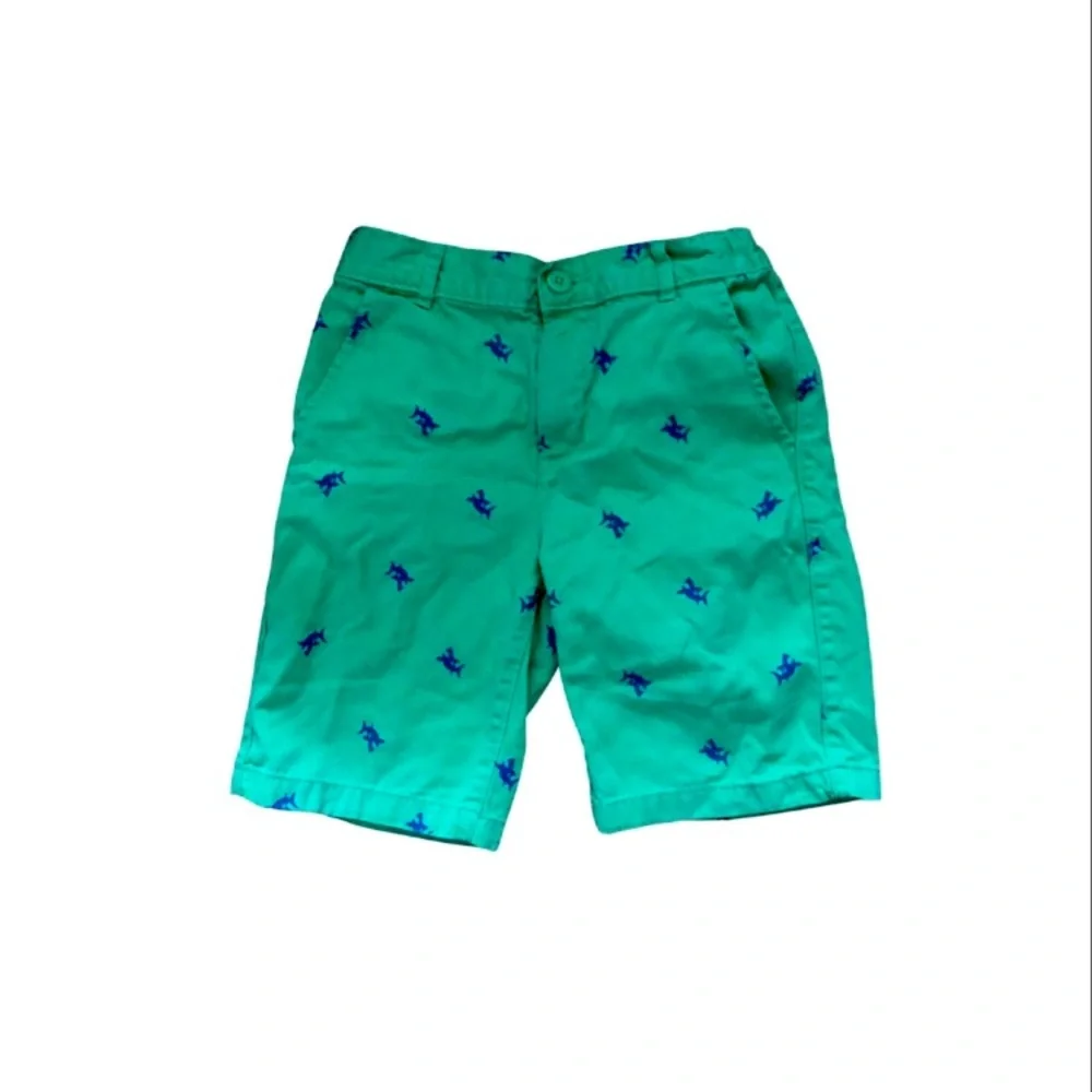 The Children’s Place adjustable Green Surfer‎ Shorts Shark Embroidery Sz 8